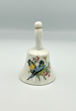 Vintage White Ceramic Colorful Parrot Bird Floral Bell picture