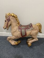Vintage Carousel Blow Mold Horse Plastic Painted 21” Tall 25” Long  picture