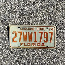 1974 Florida License Plate Vintage Auto Garage Decor Highlands County 27 WW 1797 picture