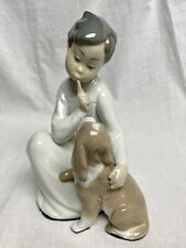 Vintage Lladro Shhh Quiet #4522 Boy With Dog Figurine picture