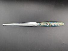 Vintage Cloisonne Blue Letter Opener With Love Birds And Cherry Blossoms Sakura  picture