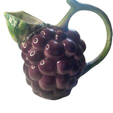Ancora Grapes Pitcher Made In Italy Hand Painted Vintage Vase Collectible picture