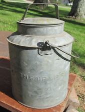 VTG ANTQ EMBSSD CMStP & P RR GALV TIN LUNCH BEVERAGE PAIL CAN picture