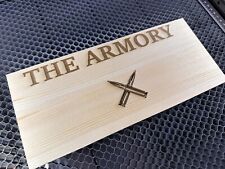 Armory Double Sided Wood Sign 12x5 Made In USA Fast Shipping picture