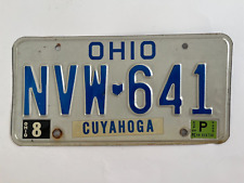 1984 Ohio License Plate Natural Sticker Cuyahoga County Cleveland Nice Condition picture