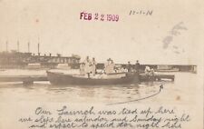 Norfolk VA ?? -- RPPC -- Sailors on dock around a small Boat -- 1909 picture