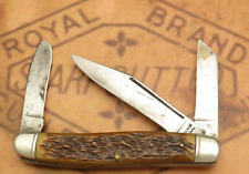 Vintage 1940’s 1950’s ROYAL BRAND USA Stock Knife Nice Rogers Bovine Bone picture