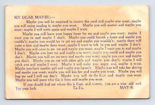 My Dear Maybe By May B Anonymous Mystery Sender Postcard picture