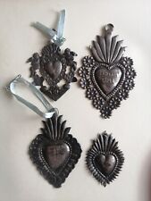  Antique Collection Ex Voto Flaming Hearts Silver 925  cherubs Beautiful Patina picture