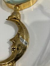 Circa 1990’s Letter Opener and Magnify Glass Goldtone Crescent Moon Vintage picture