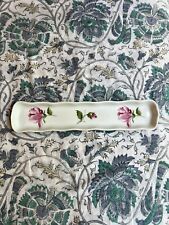 Vtg Rochard Limoges France Porcelain Rectangular Trinket Dish Tray Pink Flowers picture
