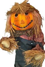 Fiber Optic Pumpkin Head Scarecrow 48” w/Box Colored Lights VTG Pumpkin Hollow picture