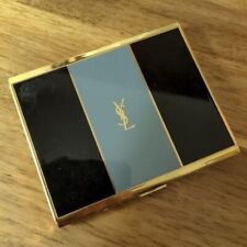 Yves Saint Laurent YSL Logo Cigarette Case Tobacco Case Gray/Black/Gold O2 picture
