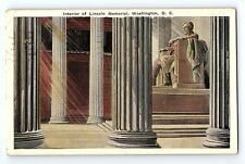 Interior Of Lincoln Memorial Washington D.C. Vintage Postcard picture