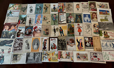 Big~LOT OF 85 Old~COMIC  funny~HUMOR Antique 1900s~POSTCARDS-All In Sleeves-f832 picture