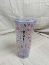 Starbucks Coffee Valentine's Day Hearts & Flowers Cold Cup Tumbler 20 oz picture