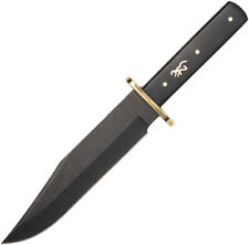 Browning Bowie Black Ebony Wood Stainless Steel Fixed Blade Knife 0496 picture