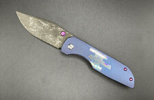 Reate Wehr Knives Lukas P Custom Knife Purple Titanium & Hardware S35VN Washed picture