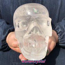 A+ 8.33LB Natural Clear Quartz Crystal Skull Reiki Gem Healing point Decoration picture