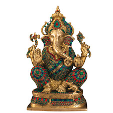 indigenite Brass Lord Ganesh | Size - (16 x 5.5 x 11) Inches, Weight: 12.9 kgs picture