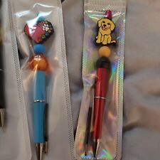 Set Of 5 Beaded Pens With Black Ink Refill  picture
