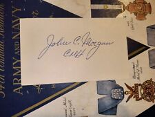 Lt. Col. JOHN C. MORGAN WWII Medal of Honor Recipient Signed Card 3x5 picture