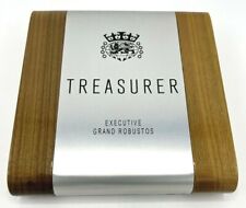 Treasurer Burl Walnut Wood Cigar Humidor Box (Holds 5 Robusto Sized Cigars) picture