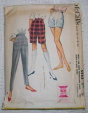 McCalls Vintage 50s Sewing Pattern 5263 Slacks Bermuda & Short Shorts 28 picture