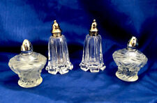 Elegant Cut Glass Set Of 2 Kinds SALT AND PEPPER SHAKERS One Made In Japan VTG picture