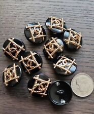 Lot of 10pcs Chanel Vintage Buttons and Zipper Pulls Metal 18mm picture
