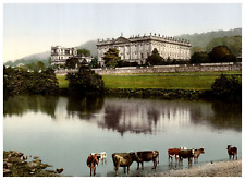 England. Derbyshire. Chatsworth House. Vintage Photochrome by P.Z, Photochrome  picture
