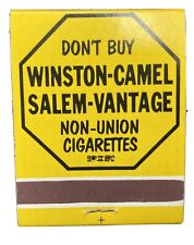 Tobacco Workers Union Protest    Unstruck Vintage Matchbook 