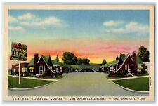 c1940's Ken Ray Tourist Lodge & Restaurant Cottages Salt Lake City Utah Postcard picture