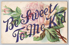 Postcard Vintage Greetings Embossed  Glitter Flowers picture