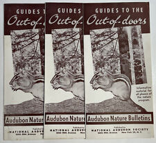 Vintage 1951 Audubon Nature Bulletins National Audubon Society Foldouts Lot Of 3 picture