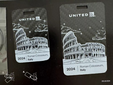 2024 UNITED AIRLINES GLOBAL SERVICES CARBON FIBER LUGGAGE TAG SET OF 2 picture
