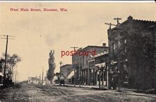 1911 BLOOMER WI West Main Street, horse carriage dirt road, mail to Ethel Foster picture