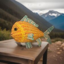 Adorable 18 Inch Rattan Wicker Colorful Fish ￼ picture