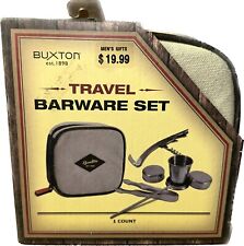 NIB Buxton® Men's 5-Piece Travel Barware Set - Milestone Beige picture
