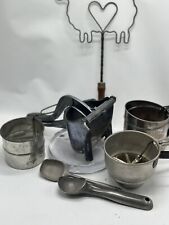 Vintage Farmhouse Primitive Sifters, Juicers, Scoops Variety Antique Utensils picture