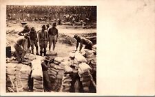 Real Photo Postcard Military Men in the Field Building Bunker picture