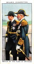 Wills Cigarettes Tobacco Card 1935 HM King George V no. 21 Review Of Fleet picture
