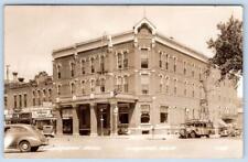 1943 RPPC CLARINDA IOWA LINDERMAN HOTEL*HOLLYWOOD ICE CREAM SIGN*COCA-COLA*CARS picture