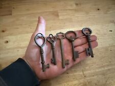 Skeleton Key Victorian Lot Set x5 Castle Keys Collector METAL Patina Cathedral picture