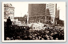 Postcard Michigan RPPC Detroit Parade Family Theatre Big Crowds AZO c1924-1949 picture