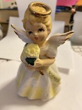 1950s ceramic November angel girl with flowers 5 inches tall picture