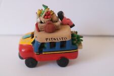 Vintage Colombian Folk Art Clay Fruit and Vegetable Truck. Hand-Made Clay Model. picture