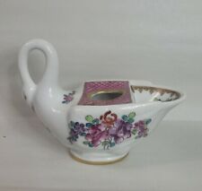 Vintage Porcelaine De Paris France Gilded Floral Hand Painted Swan Inkwell Rare picture