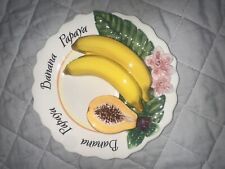 Vintage Bella Casa by GANZ 3D Banana & Papaya Decorative Plate Kitchen picture