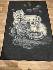 Vintage Biederlack Blanket Kitten Puppy Boot Reversible Cat Dog 53